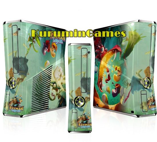 Skin XBOX 360 Slim 85 - Rayman Legends (Green)